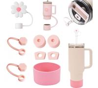 9 Pezzi Stanley Set di Accessori per Tazze con 1 Stivale in Silicone, 2 Tappi di Copertura per Cannucce da 9-10 mm, 6 Tappi in Silicone Prova di Perdite per Stanley Adventure Quencher 2.0 30oz e 40oz