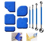 9 Pezzi Strumenti per Calafataggio,Kit di Raschietto Spatola per Sigillante | Tira Silicone per Angoli con 23 Forme Diverse, Spatole per Silicone per Stanza da Bagno Cucina