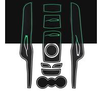 9 Pezzi Tappetino Gomma Scanalature Porta Per F&ord Per Fiesta MK7 2009~2015 Cuscino Tazza Slot Porta Sottobicchiere Interno Antipolvere Adesivo Pad Auto Inserto portabicchieri(Luminous2)