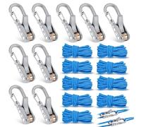 9 Pezzi Tiranti Corda con Puleggia Tensore per Corde con Chiusura Rapida | Tendicorda Campeggio Rapido Ideale per il Campeggio la Pesca la Nautica e le Operazioni di Fissaggio All'aperto