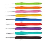 9 Pezzi Uncinetto Set Colorato Extra Lungo Uncinetto Manico Ergonomico in Morbido Silicone Uncinetto Adatto per Principianti e Amanti dell'Uncinetto 2/2,5/3/3,5/4/4,5/5/5,5/6mm