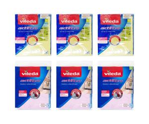 9 pezzi VILEDA ACTIFIBRE panno vetri e finestre + panno multiuso IN MICROFIBRA