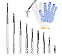 9-Piece High Magnetic Screwdriver Drill Bit Set, Strong Magnetic Bits for Power Drills & Impact Drivers, Durable Alloy Steel Construction, Precision Fit for DIY & Professional Use (25-150mm)