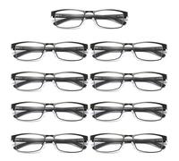 9 Pk da Uomo Rettangolare Blu Luce Blocco Occhiali da Lettura Molla Cerniera