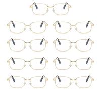 9 Pk Uomo Donna Montatura Metallo Lenti Trasparenti Lettura Occhiali Moda Epoca