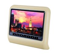 9 Pollici Auto Sedile Posteriore Poggiatesta Display LCD Lettore Multimediale Mp3/mp4 Gioco Trasmettitore FM Telecomando DVD Monitor(AV Beige)
