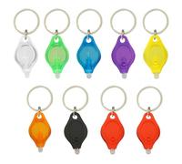 9 portachiavi a forma di torcia a LED, mini piccole file bianche, ultra luminose, con micro illuminazione UV, pulsante a penna, per targhetta del nome, tasca di emergenza, badge infermieri, cerniera a