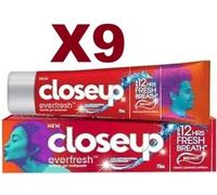 9 PZ CLOSEUP EVERFRESH GEL TOOTHPASTE RED HOT 12 HRS FRESH BREATH 75ML