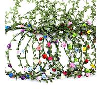 9 Pz Fiori Corona Fascia Capelli,Coroncina bambina Fiore Nastro,Capelli Ghirlanda floreale Foglia,Copricapo Bohémien Multicolore Donne Ragazze Damigella,Matrimoni Festival Vacanza Festa,Foto Spiaggia