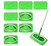 9 Pz Panno in Microfibra Riutilizzabili per Swiffer Sweeper Mocio, Ricambio di Panni Microfibra Pavimenti Lavabili per Pulizia di Straccio Pavimenti in Legno Duro