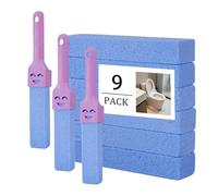 9 Pz Pietra Pomice per WC, Blocco Pietra Pulente Spazzole Bastone, Cleaning Block WC Naturale per Pulizia di Piscine Bagno Cucina e Pulente Pumice Stones, con 3 Maniglie