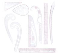 9 righelli per sartoria, righello da cucito, righello curvo per sartoria, utensili da cucito, modello, modello di disegno, utensili da taglio per vestiti fai da te (9 pezzi)