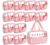 9 sacchetti per trucchi traslucidi, per donne, uomini, impermeabili, portatili, con manici sospesi, borsa da viaggio, borsa da viaggio, 10,2 x 6,3 x 2,8 pollici