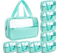 9 sacchetti per trucchi traslucidi, per donne, uomini, impermeabili, portatili, con manici sospesi, borsa da viaggio, borsa da viaggio, 10,2 x 6,3 x 2,8 pollici