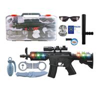 9 set parziale di fucile della polizia 47 cm in una valigia con luce e effetti sonori