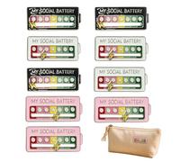 9 Spille Mood Interattive My Social Battery, 3 Colori Nero Bianco Rosa | 9 pezzi, batteria sociale, lega resistente