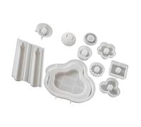 9 stampi impilabili in silicone con vassoio in resina per colonne, sapone, caramelle, cioccolato, fondente, stampi impilabili