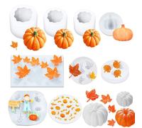 9 stampi in silicone 3D a forma di zucca, per il giorno del Ringraziamento, per la raccolta dell'autunno, zucca, forma in silicone 3D, per la raccolta dell'autunno, Halloween, giorno del
