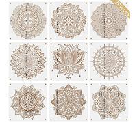 9 stencil riutilizzabili grandi per pittura su legno, 30,5 cm, per scrapbooking, pittura, stencil per mobili