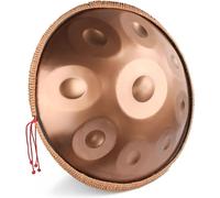 9 tones Handpan Gold Harmonious Handpan Drum in D Minor, 22'' Handpan with Bag, Percussion for Sound Healing, Personal Meditation, Yoga