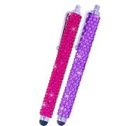 9 universale eco-fused Bling penne stilo compatibile con iPad 1, ,2, 3, 4, mini/iPhone 3, 3 G, 3 GS, 4, 4S, 5, 5S, 5 C/iPod Touch 3, 4, 5/tablet Android/Samsung Galaxy Tablet/panno per pulire in microfibra eco-fused 14 x 7,6 cm incluso Purple/Pink