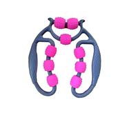9 Wheel Circular Leg Clamp,Circular Leg Clamp Roller By Miapina,Multifunctional Ring Roller, for Legs Neck Hand arm Relaxer (Gray-Pink)