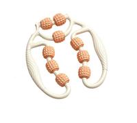 9 Wheel Circular Leg Clamp,Circular Leg Clamp Roller By Miapina,Multifunctional Ring Roller, for Legs Neck Hand arm Relaxer (White-Orange)