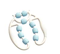 9 Wheel Circular Leg Clamp,Circular Leg Clamp Roller By Miapina,Multifunctional Ring Roller, for Legs Neck Hand arm Relaxer (White-Blue)