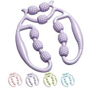 9 Wheel Circular Leg Clamp, Handheld Ring-Shaped Leg Clamp, Portable Versatile Massage Tool, Massage Roller Muscle Relaxer, for Legs Neck Muscle Hand Arm Relaxer (Purple)