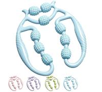 9 Wheel Circular Leg Clamp, Handheld Ring-Shaped Leg Clamp, Portable Versatile Massage Tool, Massage Roller Muscle Relaxer, for Legs Neck Muscle Hand Arm Relaxer (Blue)