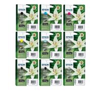 9 X Originale INK EPSON Stylus Photo R2400 / T0591 T0592 T0593 T0599 2X T0598