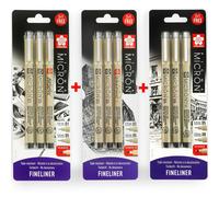 9 X Penne Sakura Pigma Micron Fineliner - 01/05/Brush - 05/08/PN - 03/05/Graphic