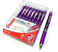 9 X Pentel Energel BL80 - Retraibile Liquido Gel Inchiostro Penna - 1.0mm - Blu