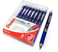 9 X Pentel Energel BL80 - Retraibile Liquido Gel Inchiostro Penna - 1.0mm - Blu