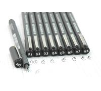 9 X Staedtler Pigmento Liner Puntafine Disegno Penne - Gamma Completa 0.05mm Per