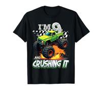 9 Year Old Boys Monster Truck It's My 9th Birthday Party Maglietta
