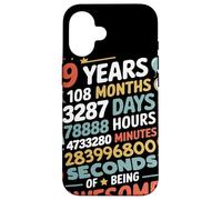 9 Years 108 Months 3287 Days Of Being Awesome Anniversario Custodia per iPhone 16