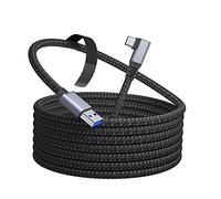 90 Angle USB C link Cable 3M, Braided USB 3.0 to USB C Link Data Charging Cable 5Gbps, Compatible with Meta/Quest 2/Pico 4 accessories PC/Steam VR, Galaxy S8 / S8+/ S9/ S10, HTC 10, Sony XZ, LG etc Y