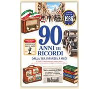 90 anni di ricordi: dalla tua infanzia a oggi. Il regalo di compleanno per uomo e donna per rivivere storia, musica, immagini ed emozioni italiane