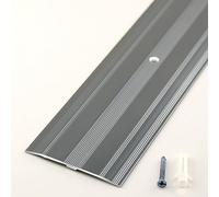 90 cm Soglia di Dislivello Pavimento in Alluminio, Profilo di Transizione Pavimento per Dislivello, Strisce di Sogliastrisce di Transizione per Pavimenti con Viti (Iron Grey 6cmx90cm)