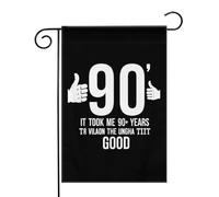 90° compleanno Ci ho messo 90 anni per avere un bell'aspetto (2) Bandiere da Giardino 12,5x18 Pollici - Banner dai Colori Vivaci per Decorazioni Esterne di Giardini e Case - Idee Regalo