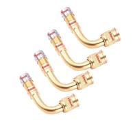90 Degree Motorcycle Angle Bent Valve Adapter Tyre Tube Copper Silver Valve Extension Adapter Compatible with Truck Car Moto Bike Accessorie(4pcs Golden-90)