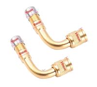90 Degree Motorcycle Angle Bent Valve Adapter Tyre Tube Copper Silver Valve Extension Adapter Compatible with Truck Car Moto Bike Accessorie(2pcs Golden-90)