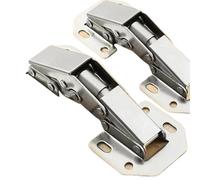 90 Degree No-Drilling Hole Stainless Steel Cabinet Hinges - Buffer Hardware 2/4/6/10Pcs(6Pcs)