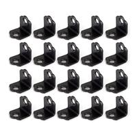 90 Degree Right Angle L Shape Size 19x19x18 Thick Zinc Plating Iron Material Corner Bracket For Board Connect Shelf Support Etc(Black 20PCS)