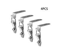 90 Degrees Duck-mouth Buckle Hook Lock Stainless Steel Spring Loaded Draw Toggle Latch Clamp Clip Silver Hasp(4pcs, Silver) Edition 0618