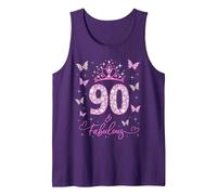 90 e Favoloso, Donne di 90 Anni, Festa per Il 90° Compleanno Canotta, Uomo, Viola, XL