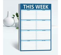 90 fogli, agenda settimanale, blocco note magnetico con elenco di impegni giornalieri, per ufficio o scuola, colore blu scuro.(versione inglese)