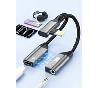 90 Gradi Magnetico Adattatore Lighting Jack 3,5 mm e Ricarica rapida da PD60W 2 in 1 Adattatore Cavo Aux Cuffie Lighting HiFi Chip DAC Audio Lightning Cavo Dongle Aux Splitter per iPhone 14 13 12 11