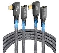 90 gradi USB C 3.2 cavo di estensione, 2 pezzi USBC 3.2 Gen2 Type-c maschio a femmina Extender Cable Ultra 4 K@60 Hz 240 W Charging 20 Gbps Data Transfer with SSD (2, 2 gradi 90 gradi Extension 20 G